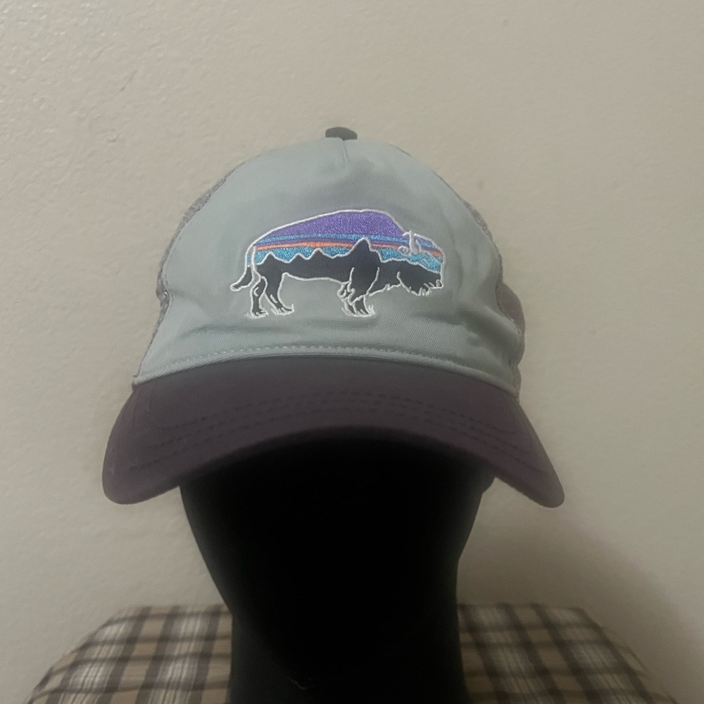 Patagonia snapback mesh buffalo theme baseball cap.